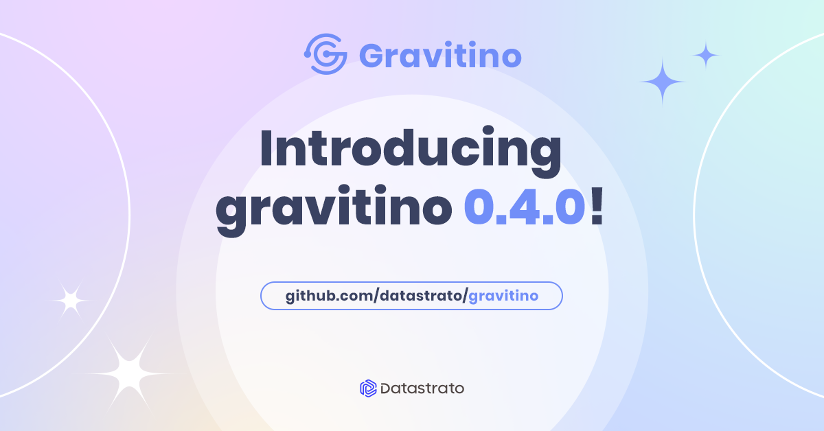 Banner for blog post with title "Introducing Gravitino 0.4.0"